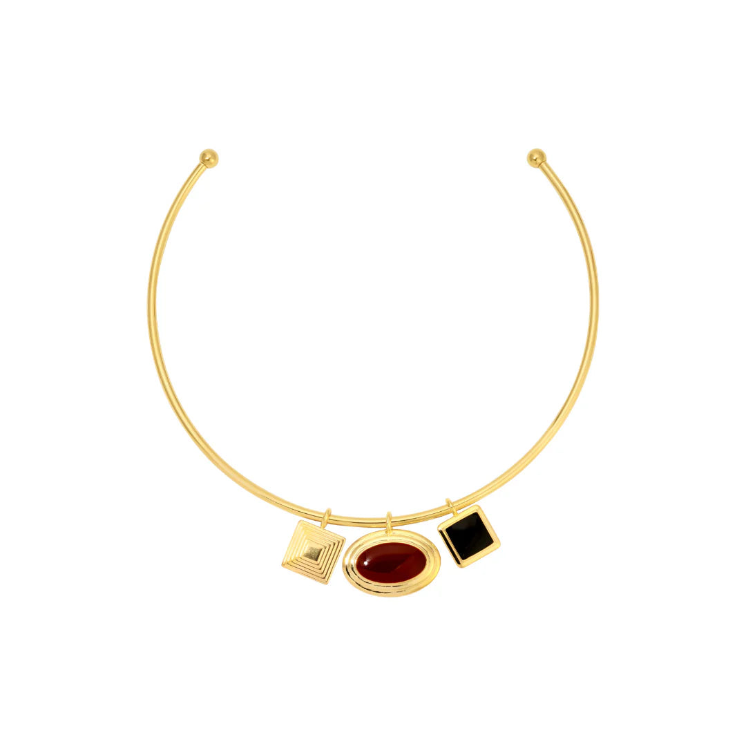 18K Gold Plated Solene Charm Choker