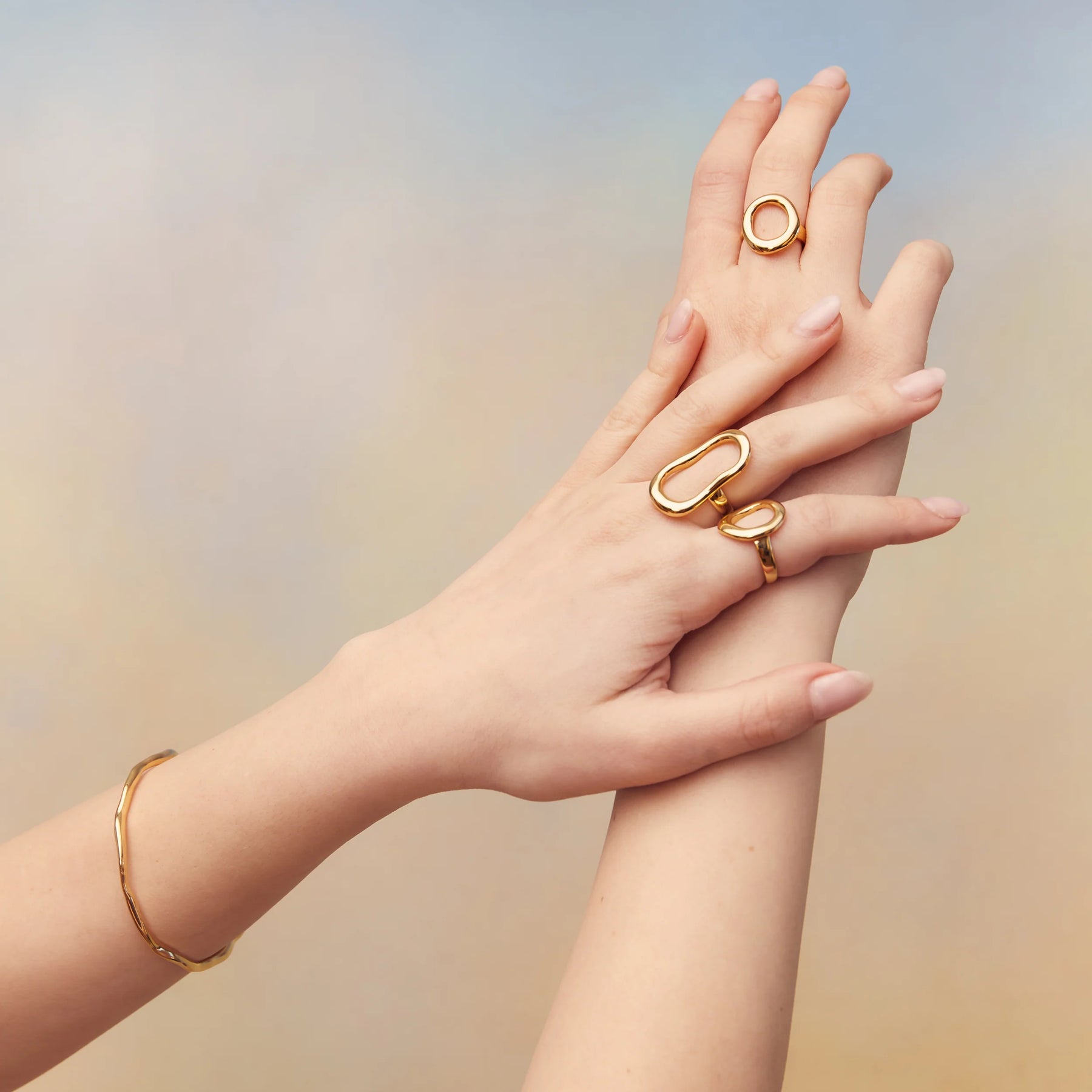 Gold plated statement discount ring