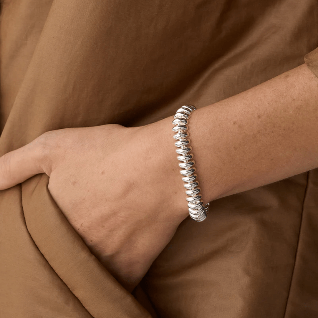 Rhodium Silver Sofia Chunky Bracelet