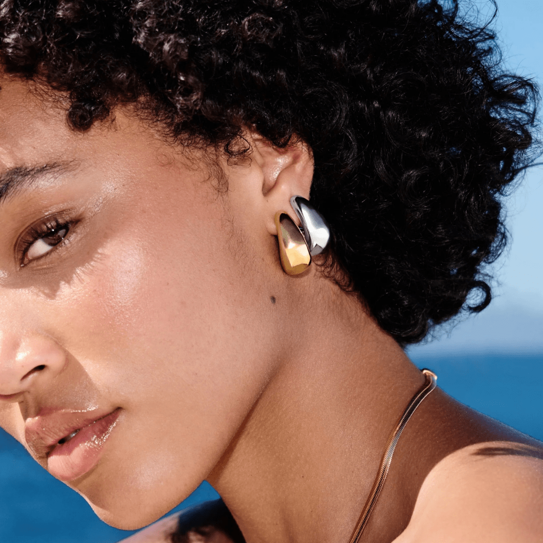 Chunky Organic Dome Hoop Earrings