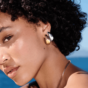 Chunky Organic Dome Hoop Earrings