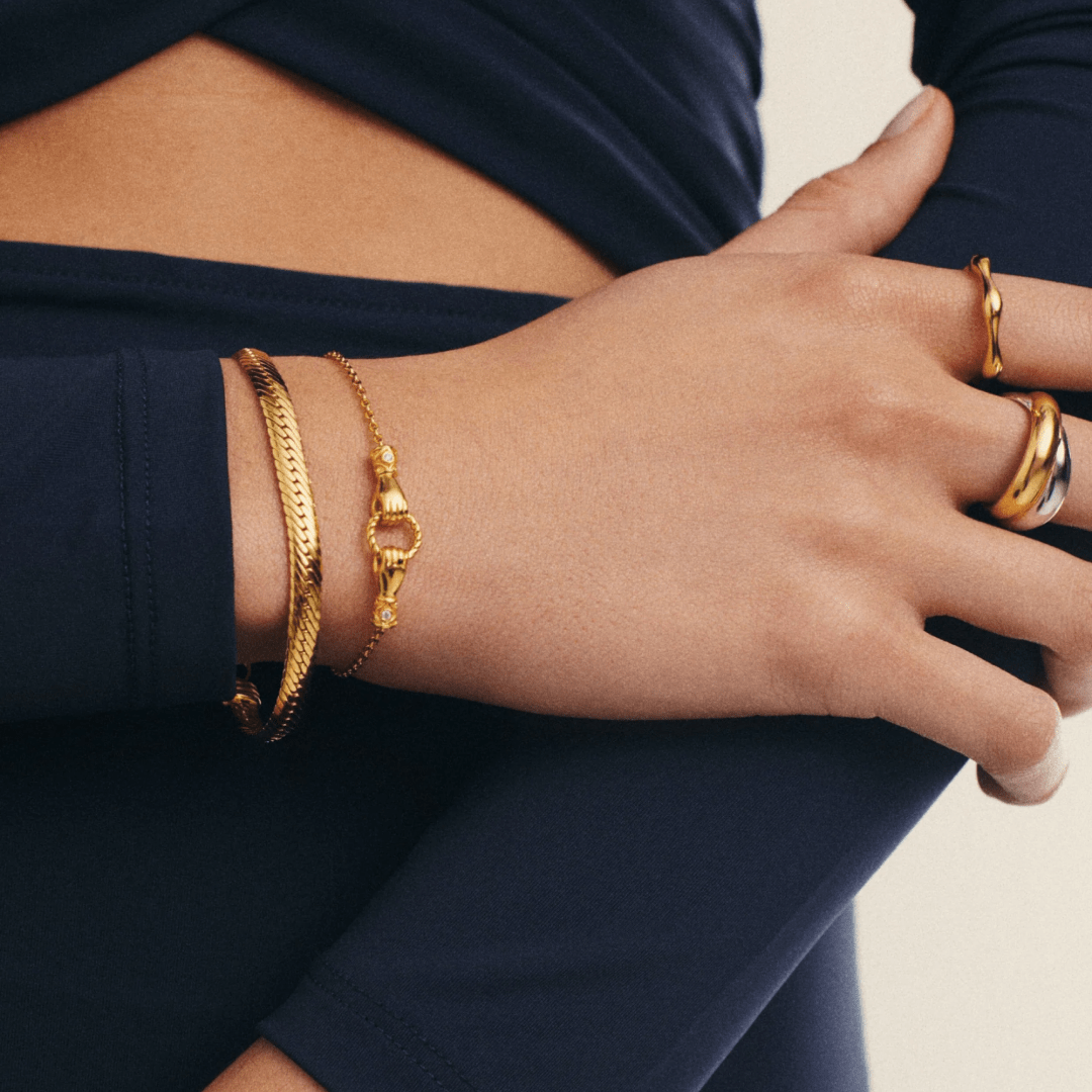 Harris Reed In Good Hands Gold Slider Bracelet