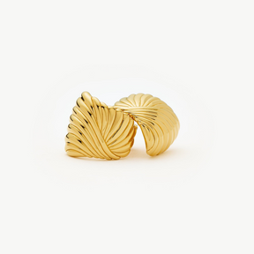 18K Gold Plated Wavy Ripple Stud Earrings