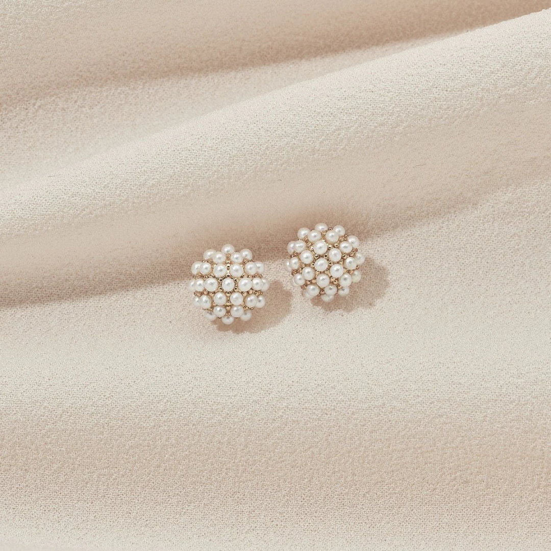 Mini Domed Pearl Pave Studs