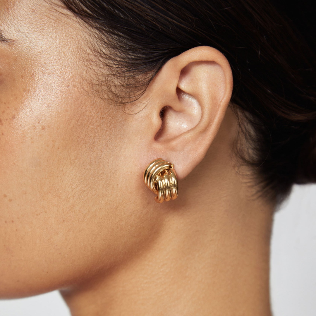14K Gold Plated Grace Knot Earrings