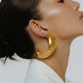 Gold Plated Statement Sirena Chunky Hoops