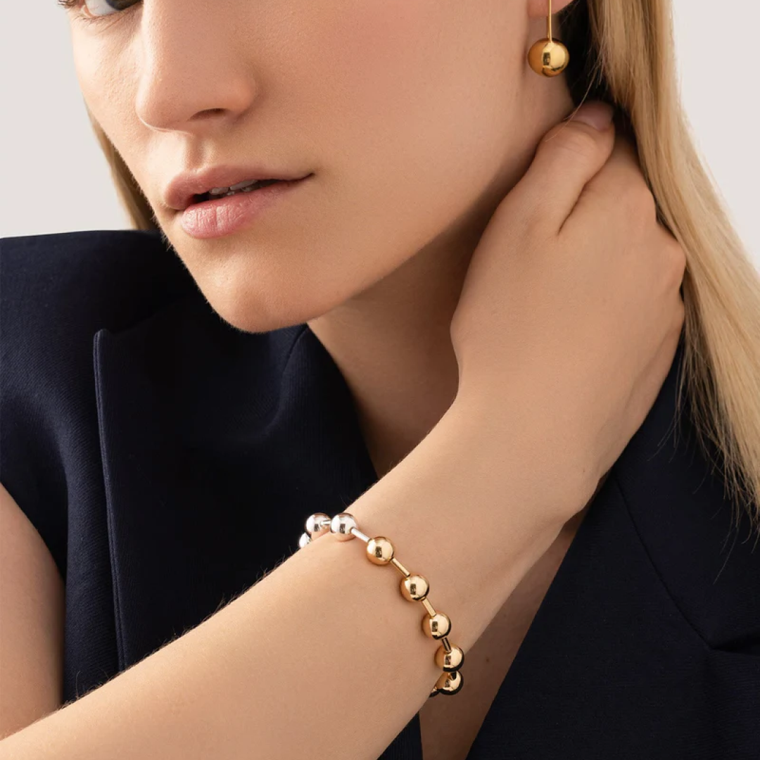 Two-Tone Celeste Beaded Bracelet