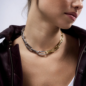 Two-Tone Lexington Link-Chain Necklace