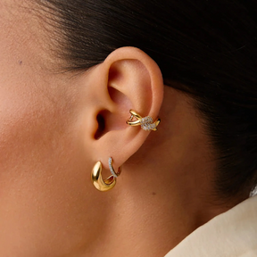 18K Gold Molten Snow Ear Cuff