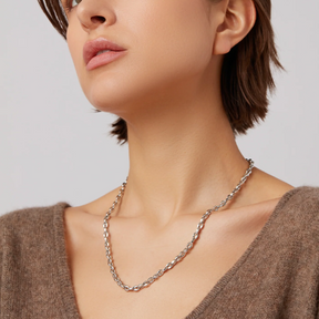Platinum Plated Dhani Chain Necklace