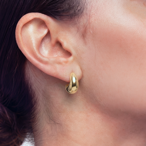 14K Gold Plated Puffy Dome Earrings