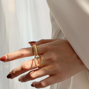 18K Gold Vermeil Ridged Ring