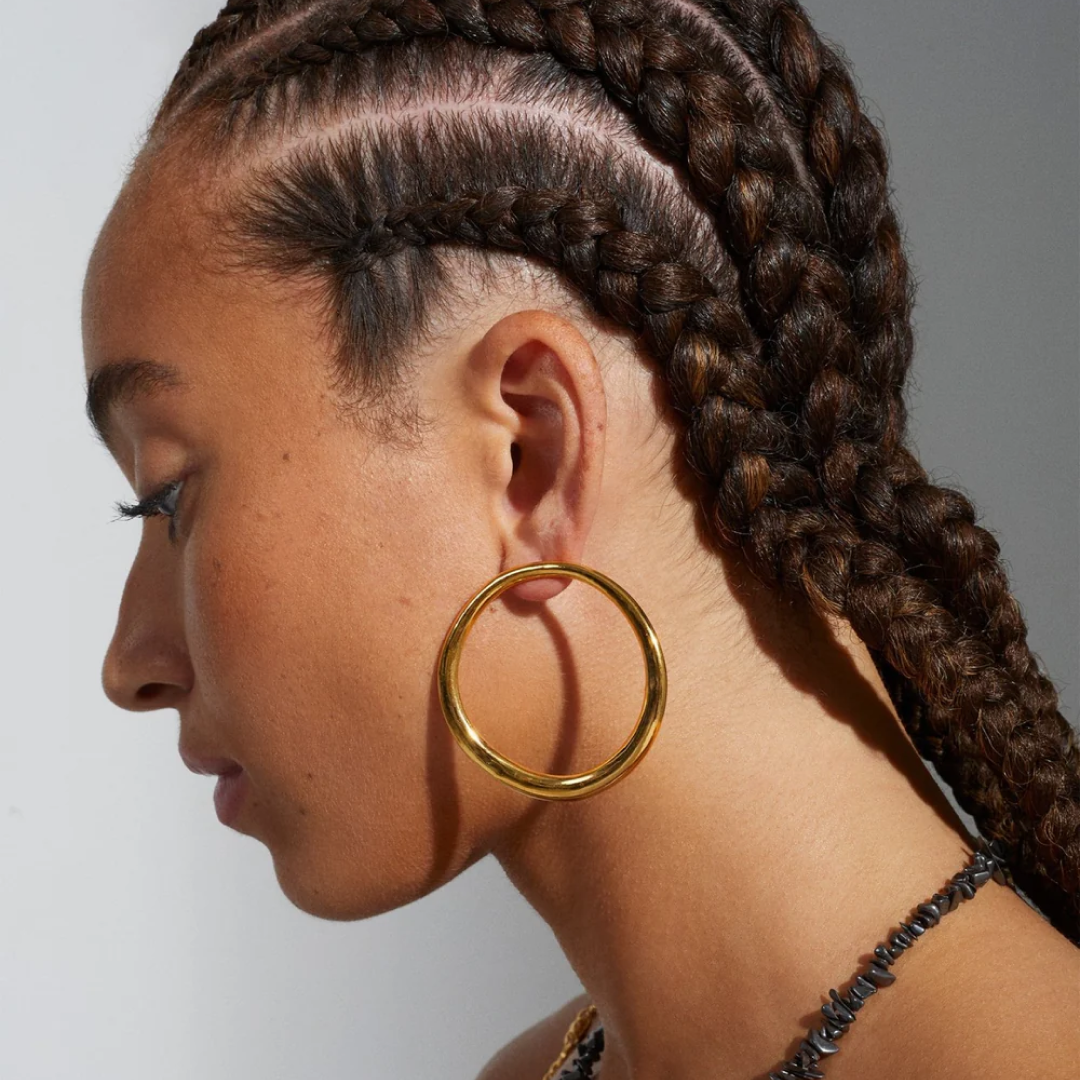 Statement Round Trip Hoop Earrings