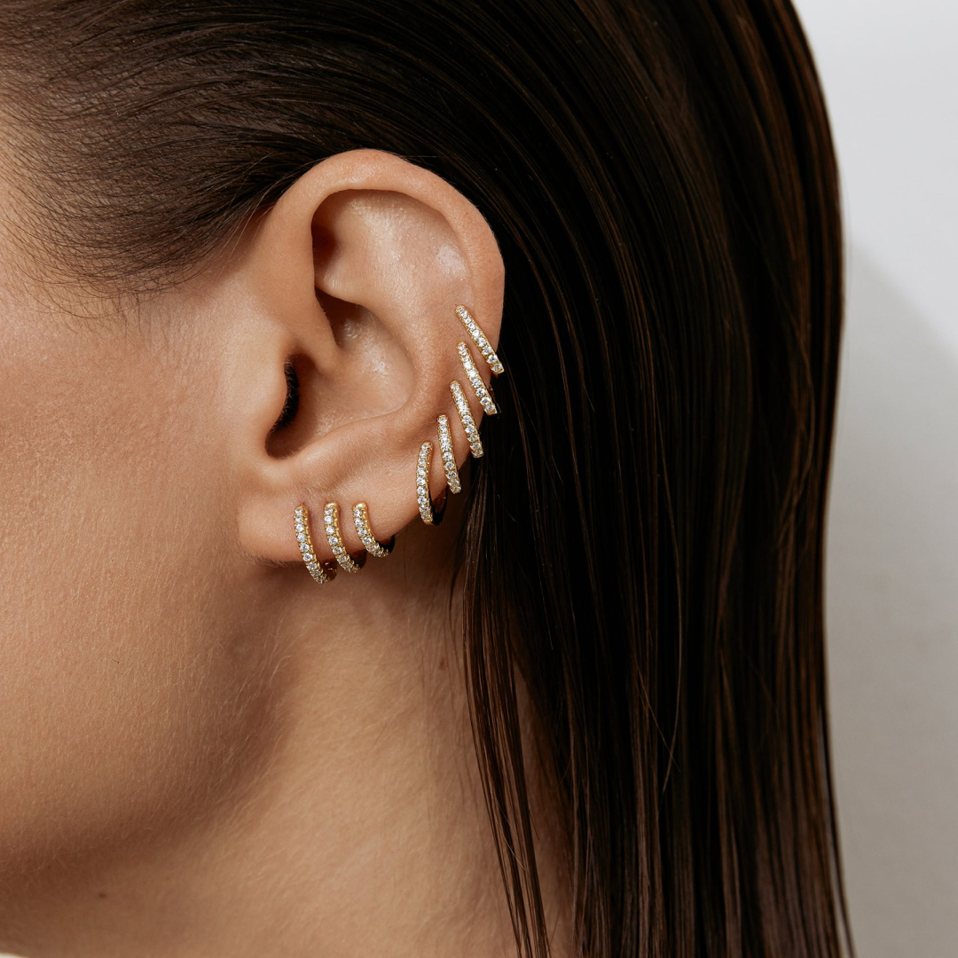 Katerina Triple Pavé Hoops