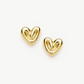 Sculptural Puffy Heart Stud Earrings