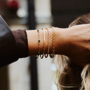 18K Gold Magma Gemstone Charm Bracelet