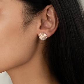 Domed Pearl Pave Studs