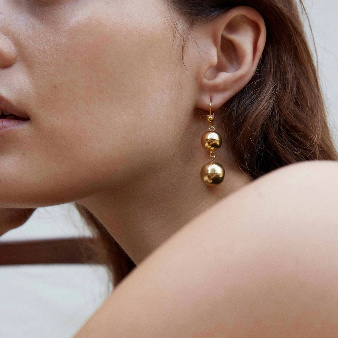 Statement Pernille Gold Drop Earrings