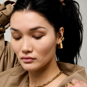 14k Gold Cube Earrings