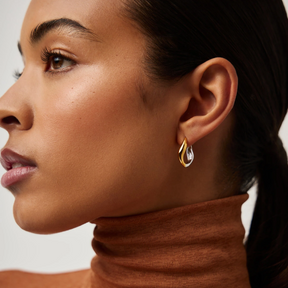 Two-Toned Savi Hoop Earrings
