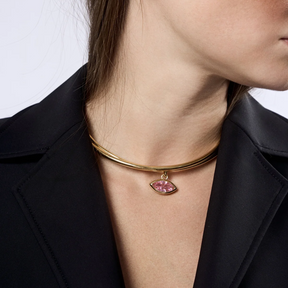 Pink Sapphire Protection Choker Necklace