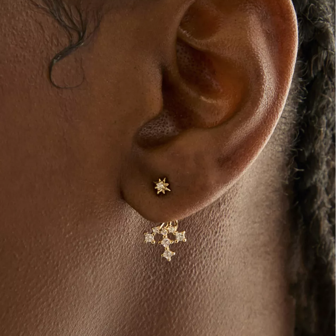 18K Gold Plated Cosmic Crystal Ear Jackets