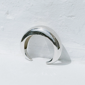 Rhodium Silver Statement Sirena Cuff Bracelet