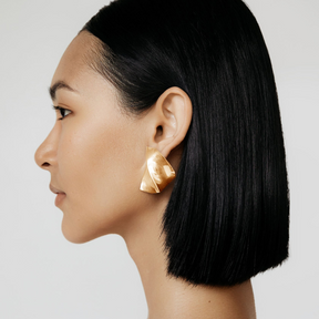14K Gold Plated Fluid Statement Earrings