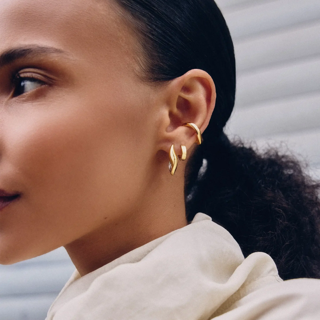 Two-Toned Savi Hoop Earrings
