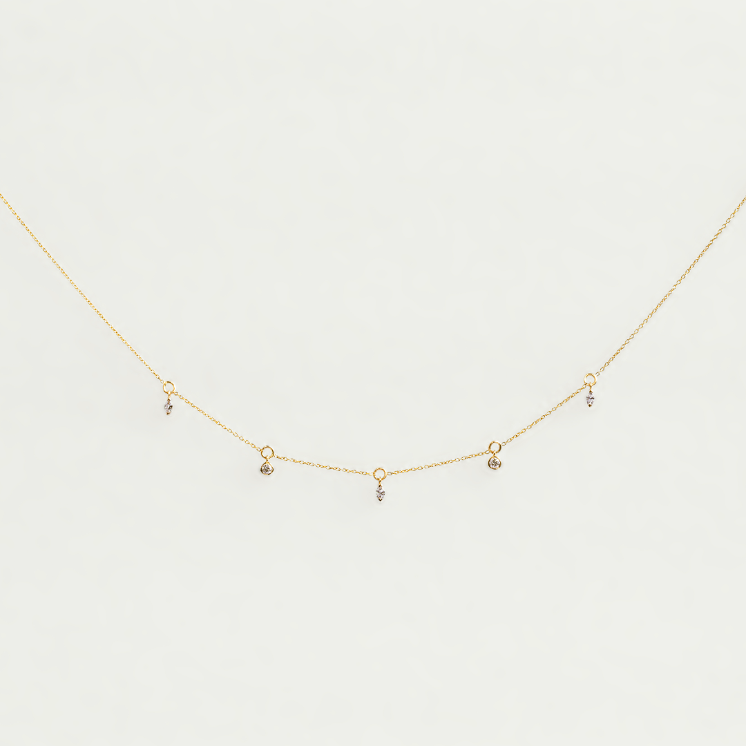 Lab-Grown Diamond Drop Charm Chain Necklace