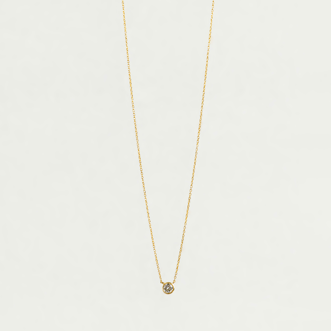 Lab-Grown Round Diamond Pendant Necklace