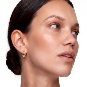 14K Gold Plated Puffy Dome Earrings