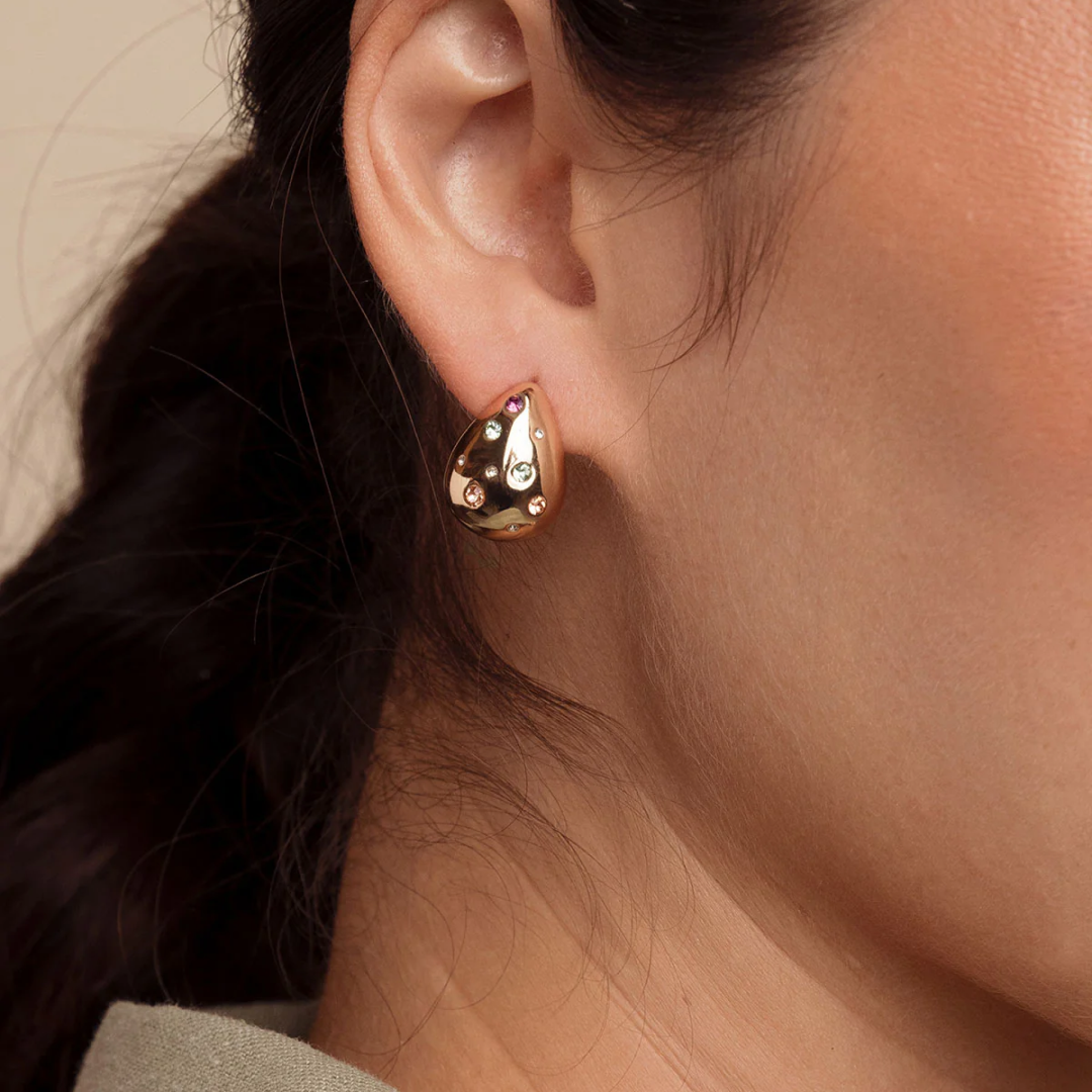 Aven Domed Teardrop Studs