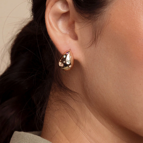 Aven Domed Teardrop Studs