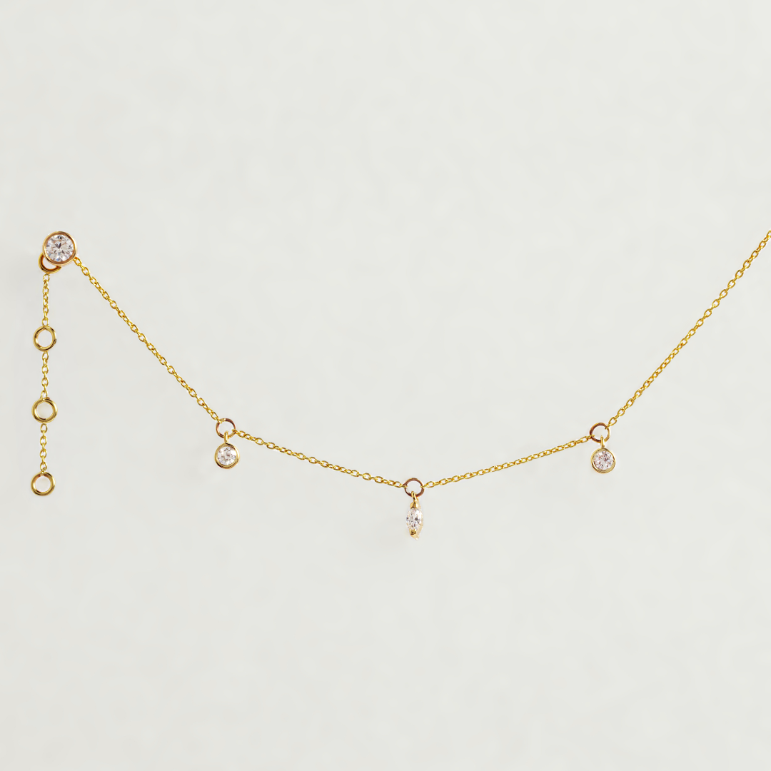 Lab-Grown Diamond Drop Charm Chain Bracelet