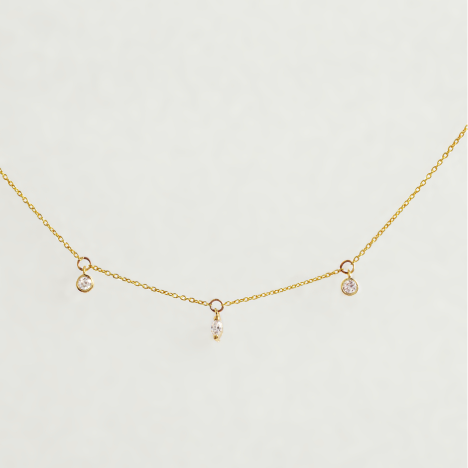 Lab-Grown Diamond Drop Charm Chain Bracelet