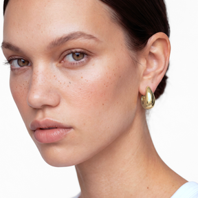 14K Gold Plated Puffy U-Shaped Hoops