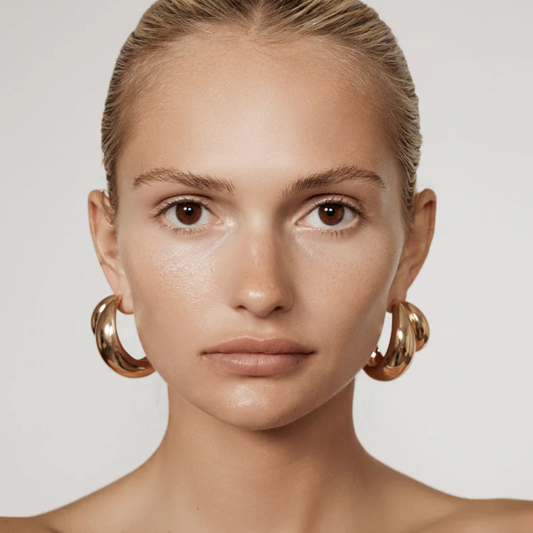 14K Gold Plated Double Hoop Earrings