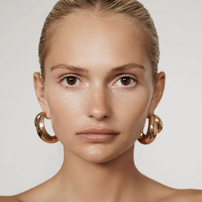 14K Gold Plated Double Hoop Earrings
