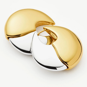 Two Toned Sculptural Pebble Hoops