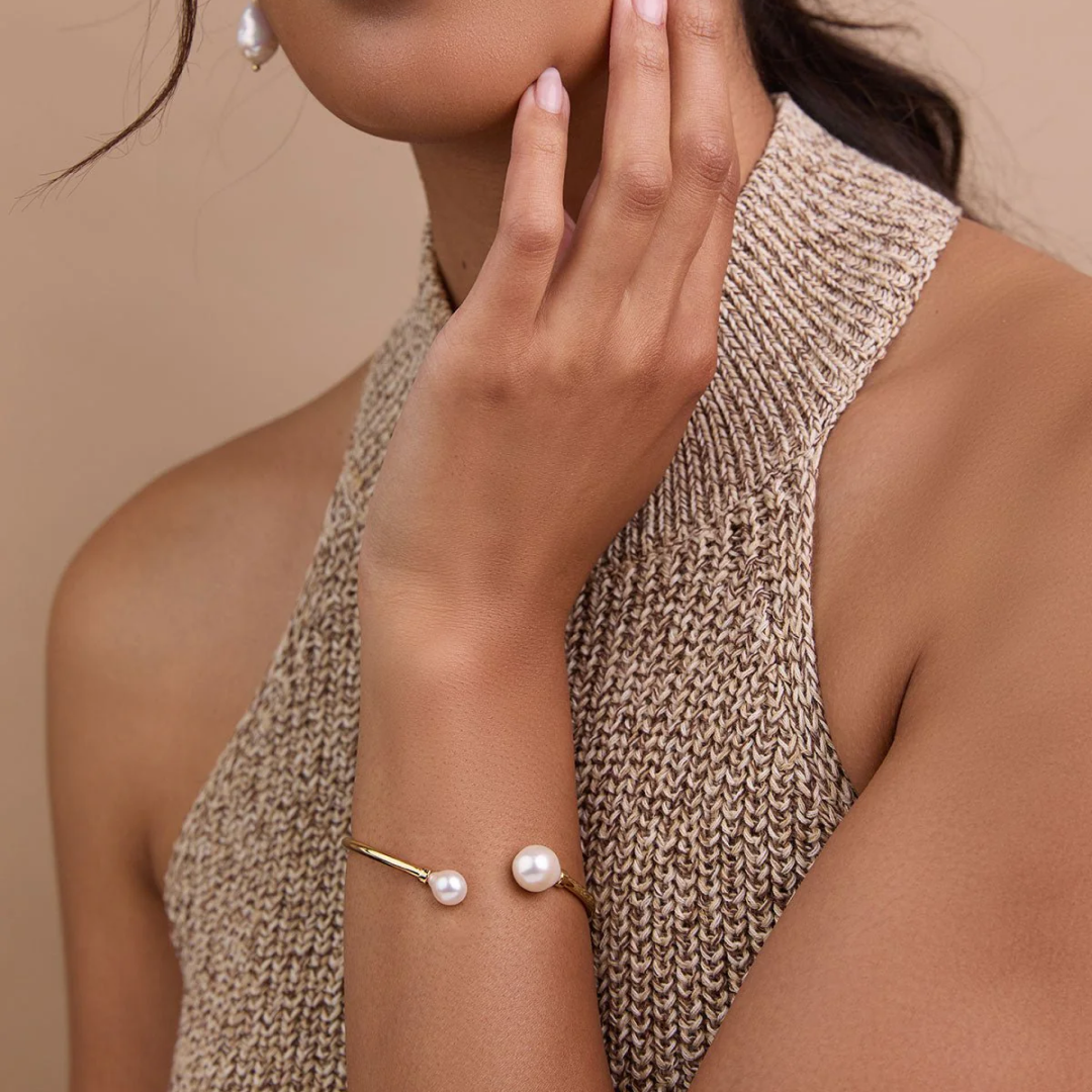 Nara Adjustable Pearl Cuff Bracelet