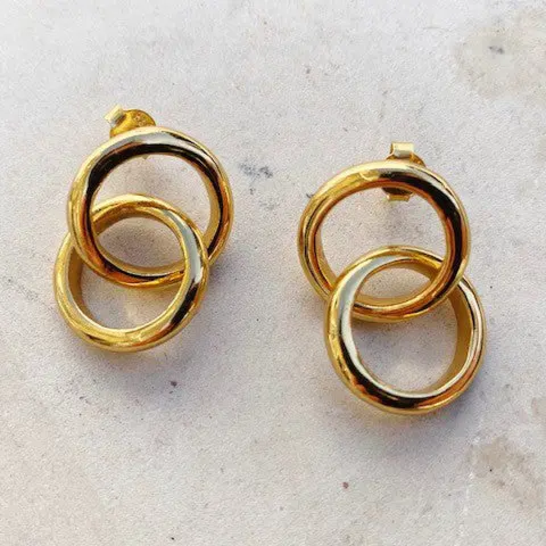 Linked Celestine Hoop Earrings