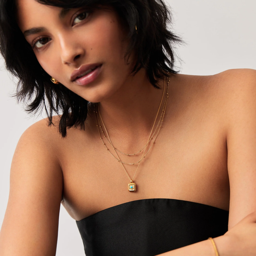Engravable December Birthstone Pendant Necklace