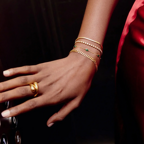 18K Gold Magma Gemstone Charm Bracelet