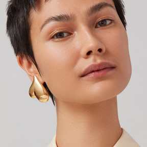 14K Gold Plated Mega Art Heart Earrings