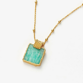 Amazonite Lena Charm Pendant Necklace