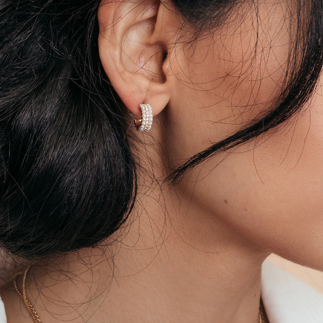 Marissa Pearl Huggie Hoops
