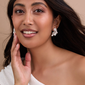 Silver Plated Porter Crystal Cluster Studs