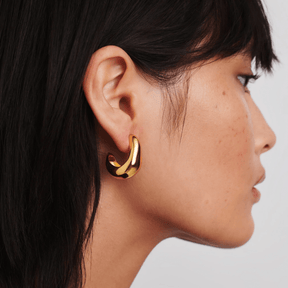 Chunky Organic Dome Hoop Earrings