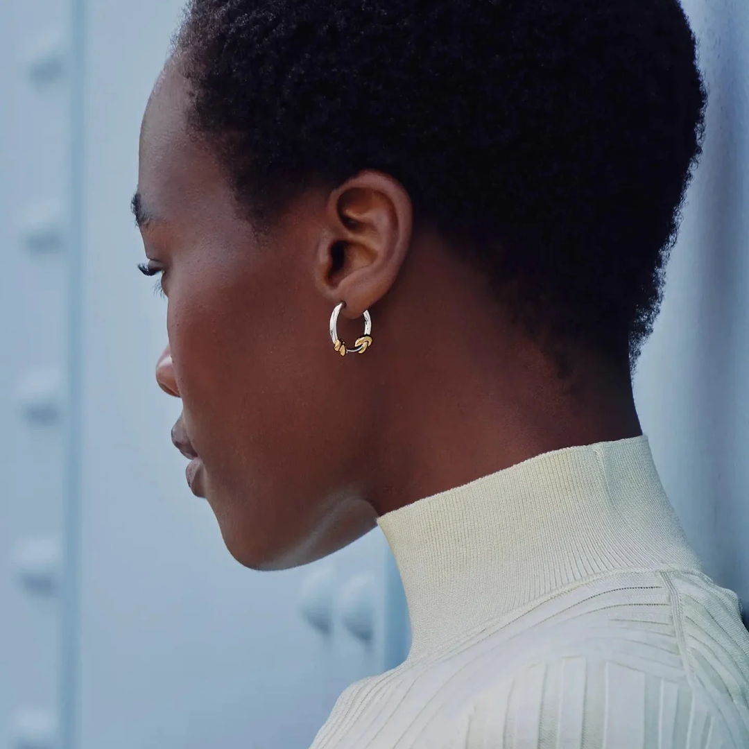 Lucy Williams Two-Tone Knot Hoop Earrings